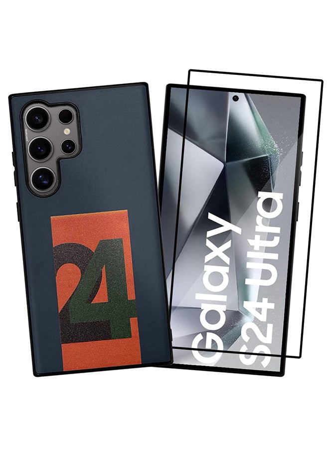 مارجون حالتين لجهاز سامسونج جالاكسي S24 ألترا وحامي شاشة، غلاف صلب من مادة PC بتصميم مطبوع، غلاف فاخر متين، غلاف رقيق وخفيف الوزن - Image 2