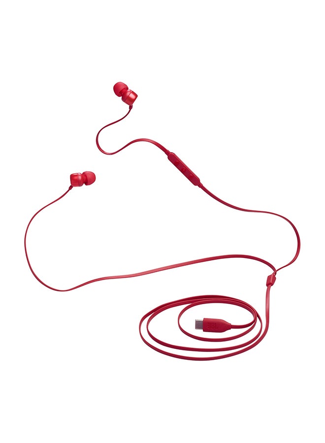 JBL - Tune 310C USB-C Wired Hi-Res In-Ear Headphones Red - Image 1