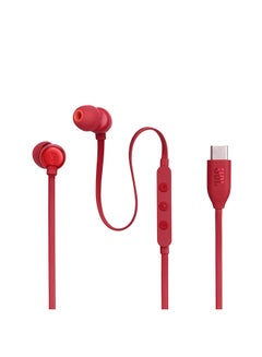 JBL Tune 310C USB-C Wired Hi-Res In-Ear Headphones Red  - Image 4
