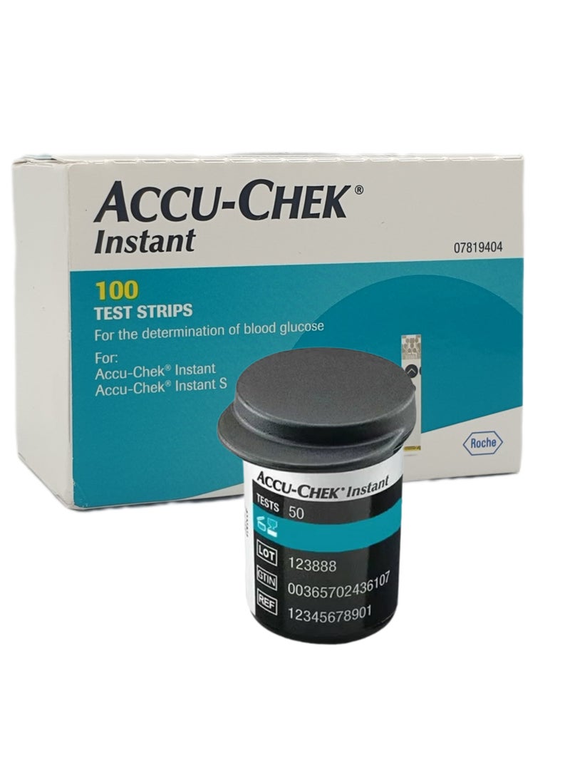 ACCU-CHEK 100-Piece Instant Blood Glucose Test Strips  - Image 1