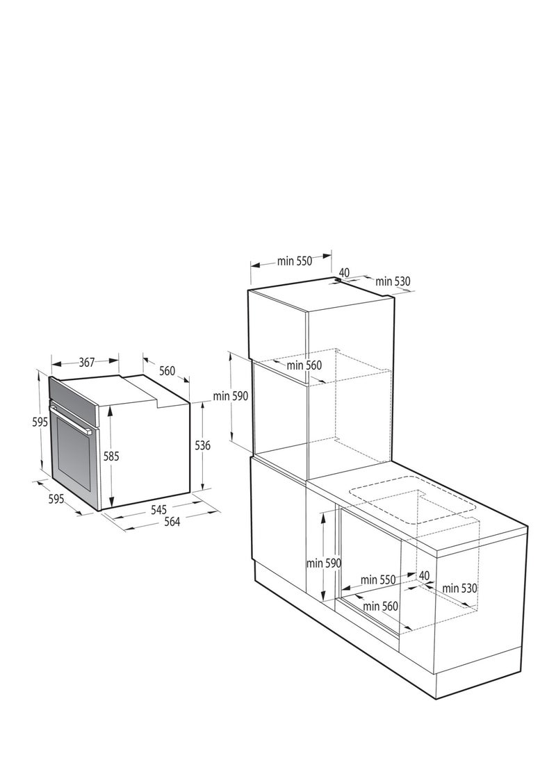 Gorenje Electric Built in oven With Grill from Gorenje 77 liter 60 cm Multi-function Stainless Steel BOS6737E09X BOS6737E09X Silver - Image 4