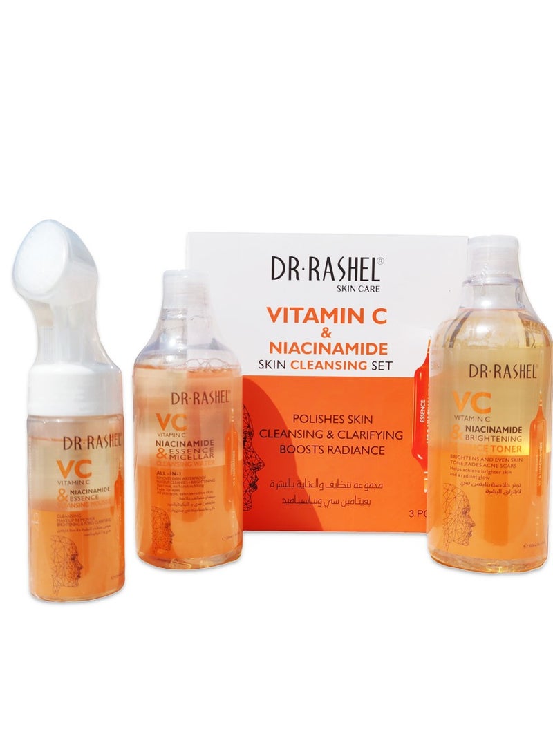 دكتور راشيل مجموعة تنظيف البشرة بفيتامين C والنياسيناميد 3 قطع - Image 1
