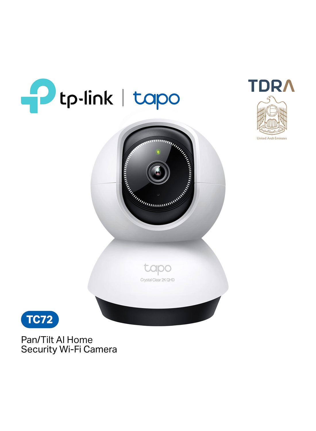 تي بي لينك كاميرا Tapo TC72 Pan/Tilt 2K QHD 4MP ذكية للأمن واي فاي CCTV داخلية مع رؤية دورانية 360¬∞ 