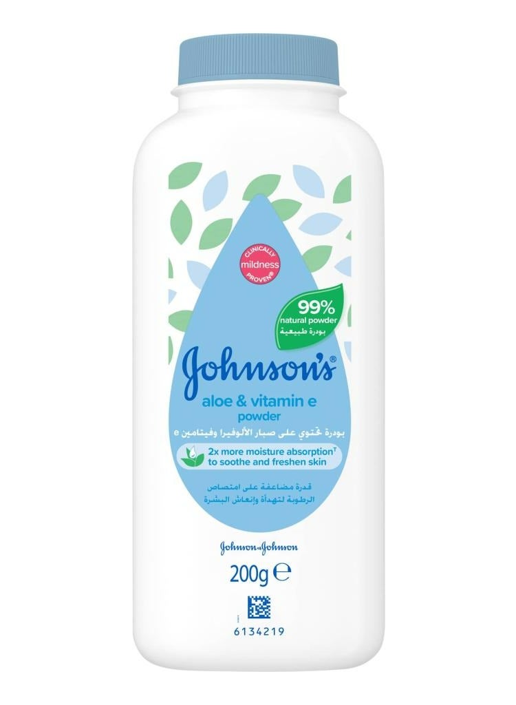 Johnson's Aloe And Vitamin E Powder 200g
