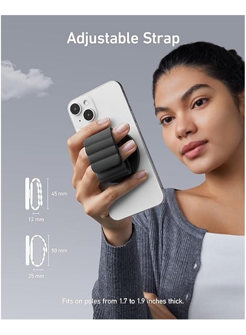 Anker - Magnetic Phone Grip (MagGo), Sweat-Resistant 620 Magnetic Grip and Adjustable Strap, Only for iPhone 16/16 Pro/16 Plus /16 Pro Max, 15/14/13/12 Series Black - Image 1