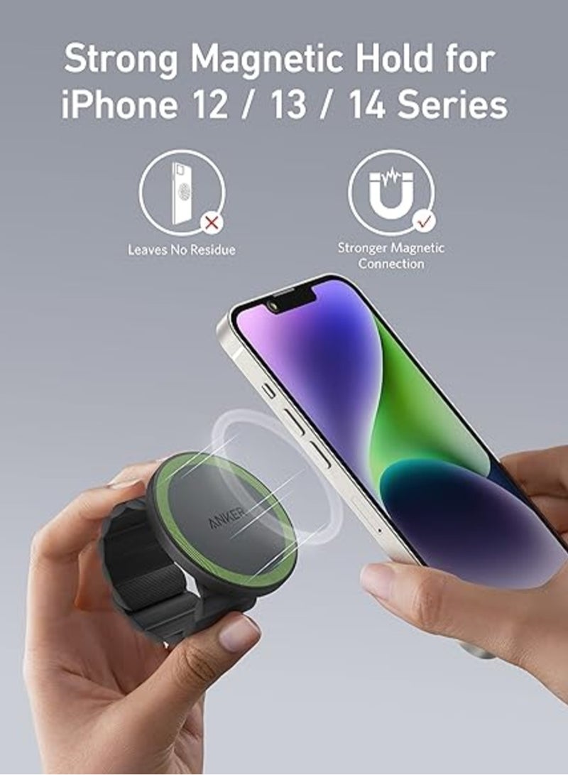 Anker - Magnetic Phone Grip (MagGo), Sweat-Resistant 620 Magnetic Grip and Adjustable Strap, Only for iPhone 16/16 Pro/16 Plus /16 Pro Max, 15/14/13/12 Series Black - Image 1