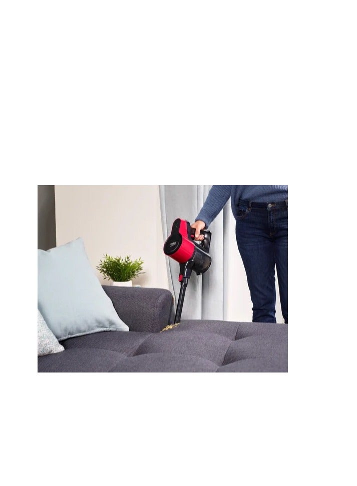 Beko Cordless Vacuum Cleaner Capacity 0.55 liter Suction Power 25 W VRT 50121 VR Black & Red - Image 3