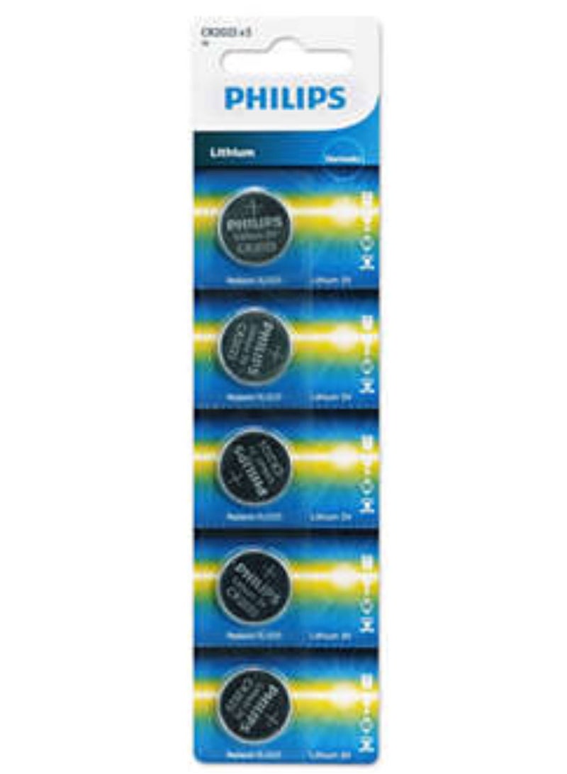 Philips pack of 5 Minicells Battery, Top quality technology for small devices, Multi Life-NiMH, Ready to Use, Slow-discharge ( CR2032 )