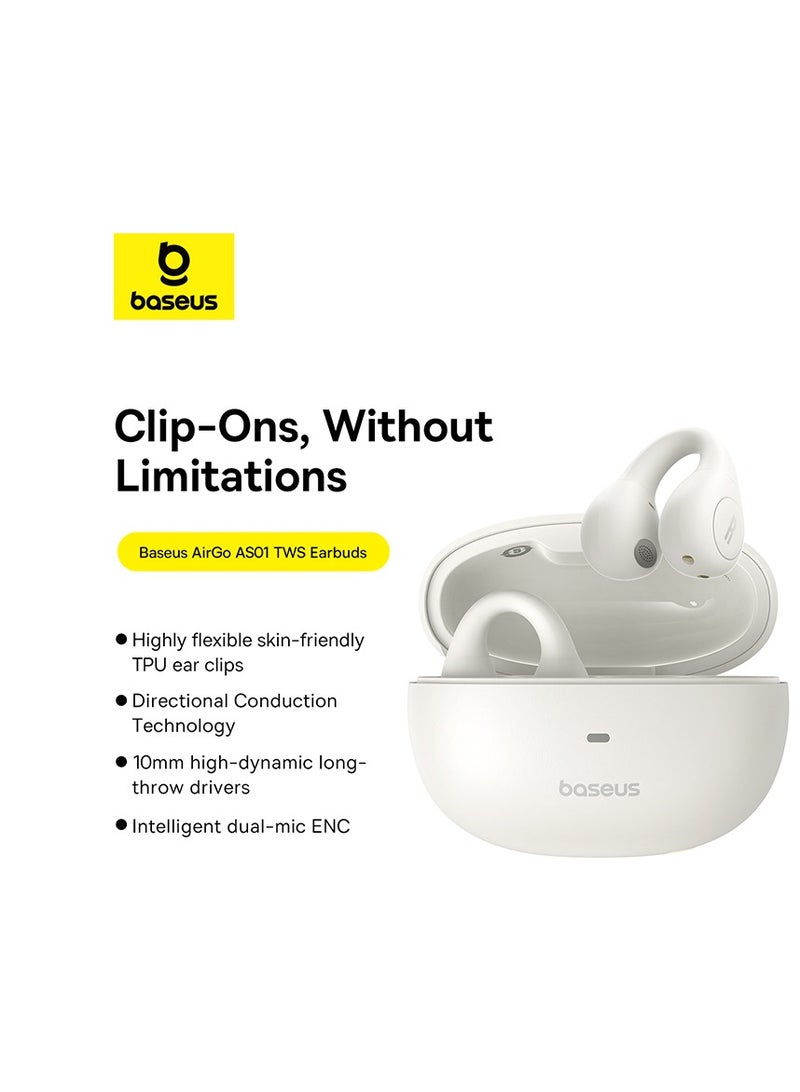 AirGo Open Ear Bluetooth Earbuds 5.3 Wireless Earphones Innovative Clip Earphones Long Lasting And Painless 2MIc ENC HD Call Noise Reduction Earbuds Sports Calling More White - pnsku/N70059857V/45/_/1711992713/7c0564d7-50e3-4fb4-8a17-6c7ef1aa4b4f