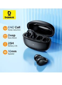 Baseus AirGo Open Ear Bluetooth Earbuds 5.3 Wireless Earphones Innovative Ear Clip Earphones Long Lasting And Painless 2MIc ENC HD Call Noise Reduction Earbuds Sports Calling More Black  - Image 2
