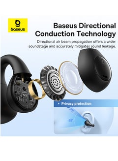 Baseus AirGo Open Ear Bluetooth Earbuds 5.3 Wireless Earphones Innovative Ear Clip Earphones Long Lasting And Painless 2MIc ENC HD Call Noise Reduction Earbuds Sports Calling More Black  - Image 5
