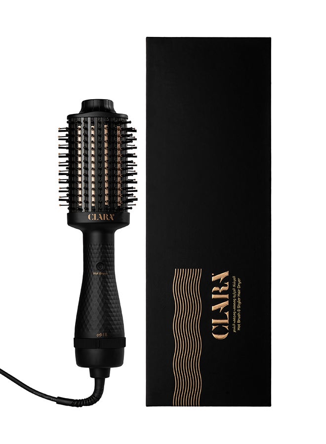 CLARA - Hot Brush 2-In-1 Thermal Brush & Dryer Black - Image 1