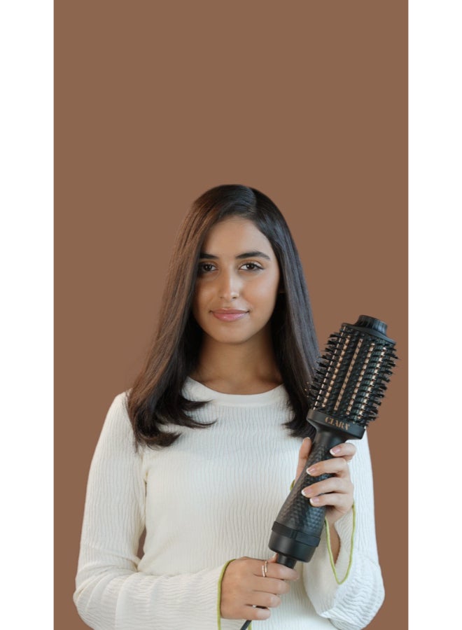 CLARA - Hot Brush 2-In-1 Thermal Brush & Dryer Black - Image 1