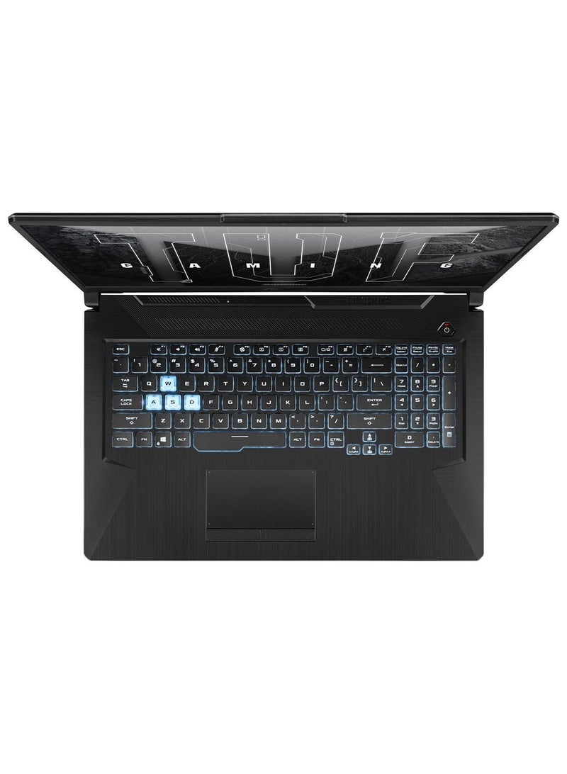 Asus TUF F17 Gaming Laptop 17.3" FHD 144Hz Display Core i5-11400H 16GB 512GB SSD NVIDIA RTX 3050 4GB Graphics Backlit Eng Key WIN11 Black With Free Gaming Quotes English Graphite Black