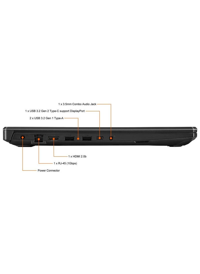 Asus TUF F17 Gaming Laptop 17.3" FHD 144Hz Display Core i5-11400H 16GB 512GB SSD NVIDIA RTX 3050 4GB Graphics Backlit Eng Key WIN11 Black With Free Gaming Quotes English Graphite Black