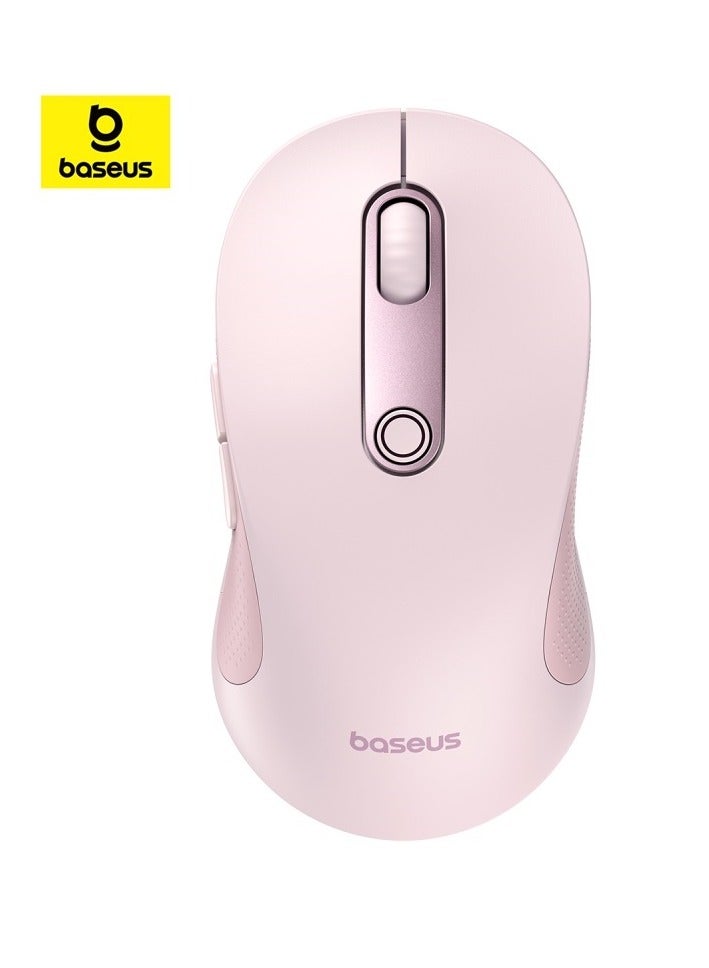 Baseus - Ergonomic Mouse F02, 4000 DPI, 5 DPI Adjustable, 2.4GHz Bluetooth Wireless Mouse, USB Computer Mouse For Laptop, PC, Chromebook, Notebook Pink - Image 1