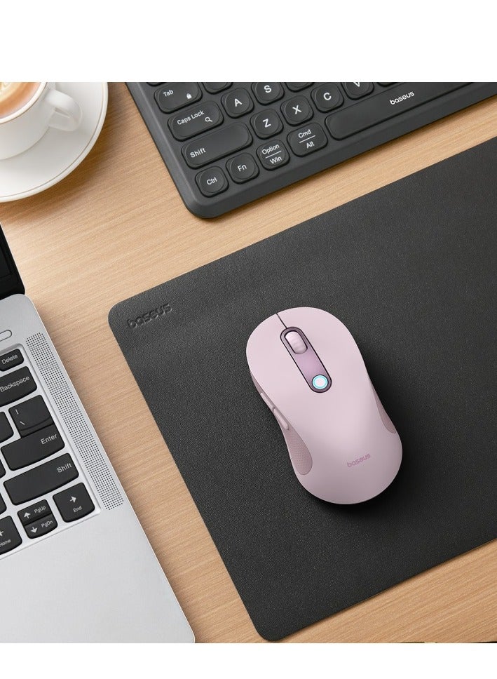 Baseus - Ergonomic Mouse F02, 4000 DPI, 5 DPI Adjustable, 2.4GHz Bluetooth Wireless Mouse, USB Computer Mouse For Laptop, PC, Chromebook, Notebook Pink - Image 1