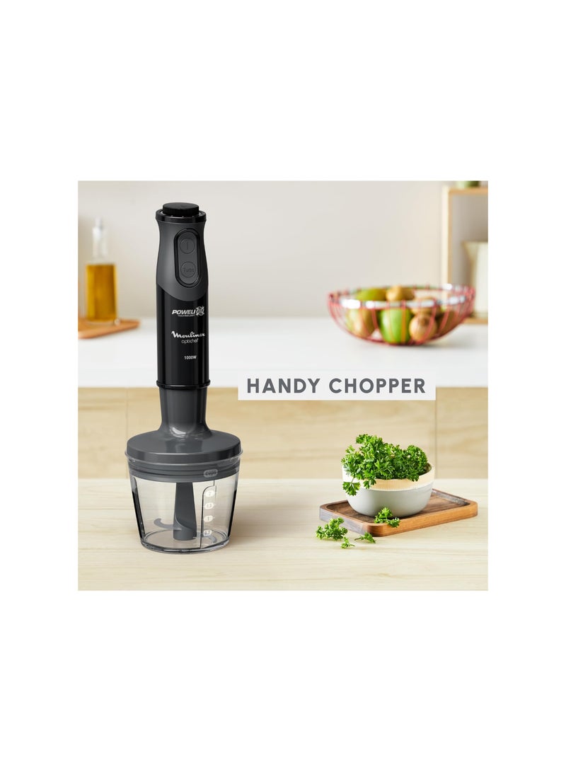 Optichef Hand Blender, 1000 Watt, 15 Functions, 500 ML Chopper, Whisk, Black - DD6552EG - pnsku/N70059946V/45/_/1712032338/a1591352-d516-4c1c-816b-d11bcee3dea3