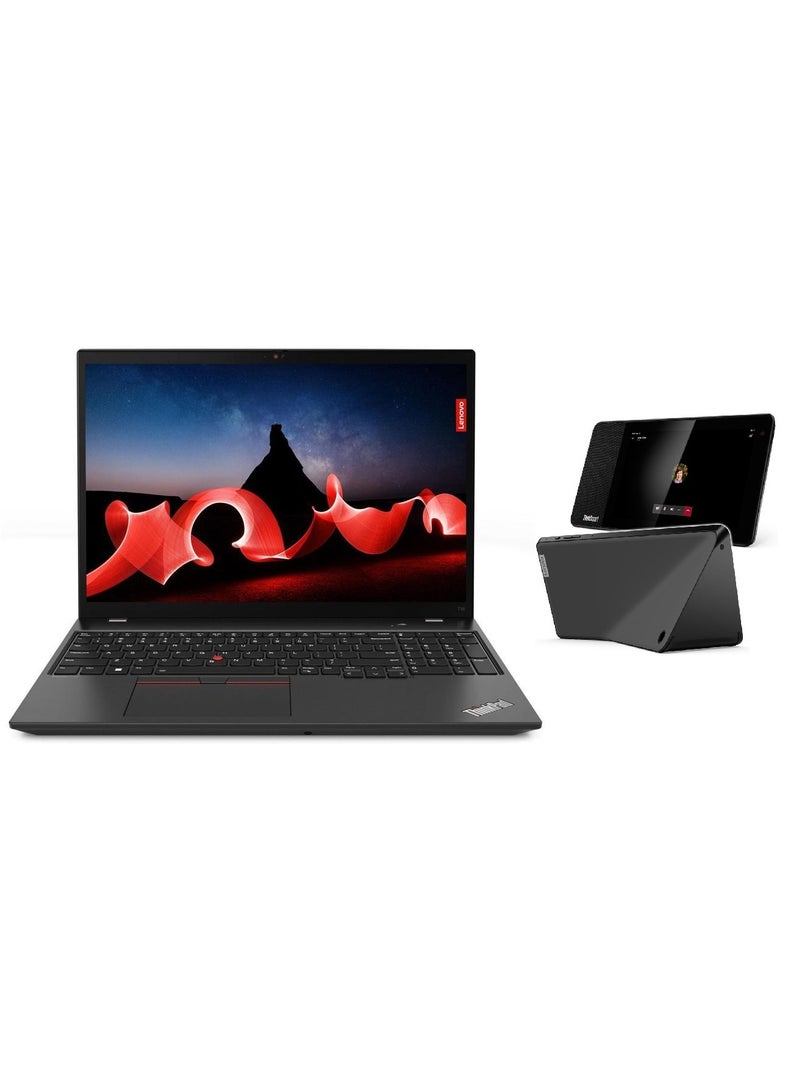 Lenovo - ThinkPad P1 Gen 6 Mobile Workstation With 16-Inch Display, Core i7-13700H Processor/64GB RAM/4TB SSD/6GB NVIDIA Geforce RTX A1000 Graphics Card/Windows 11 Pro With Lenovo Thinksmart view 8” Display English black - Image 1