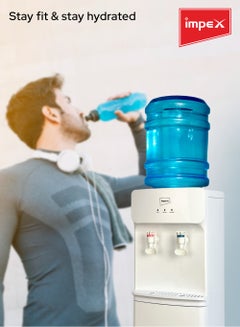 Impex Water Dispenser 2 Taps Hot And Cold Stainless Steel Tank Compressor Cooling System WD 3904B White  - Image 4