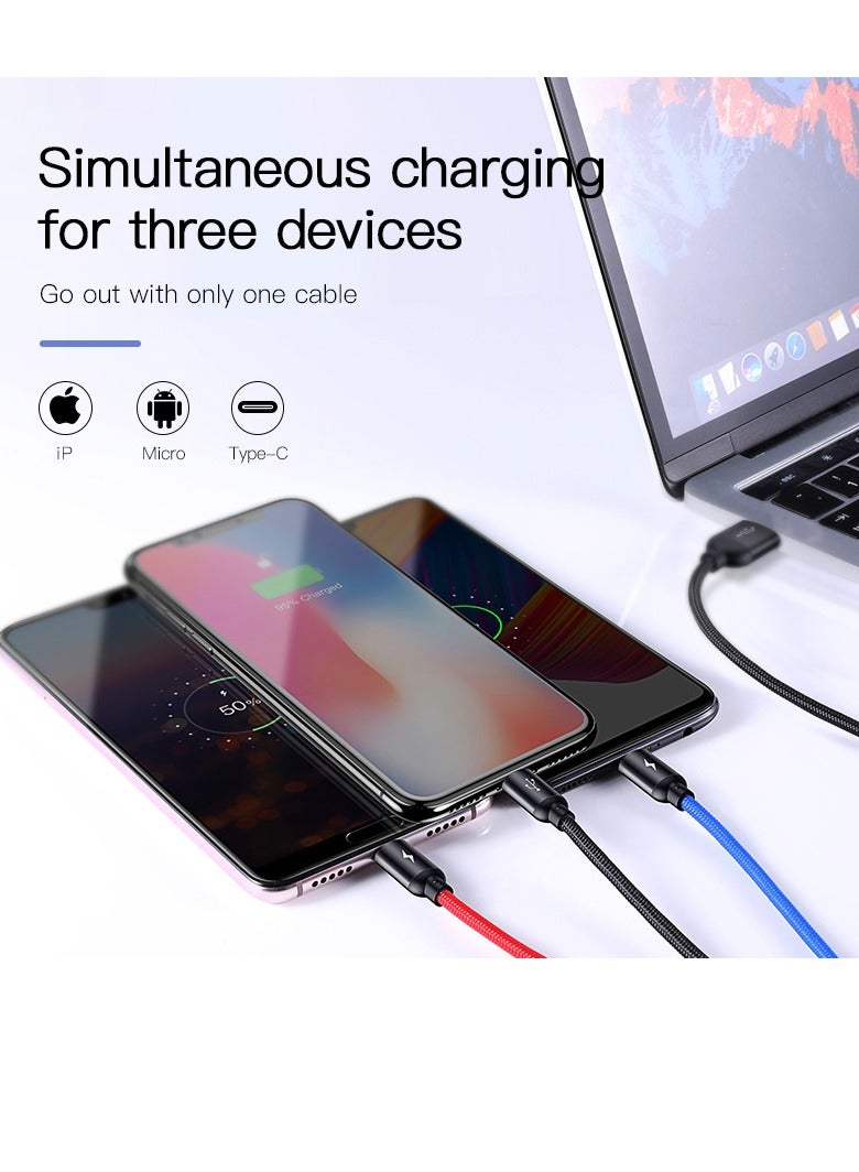 Baseus Fast Charging Braided Nylon iPhone Cable USB Type C Cable Micro USB Cable, Fast Charger Cord Compatible With iPhone 14 13 12 11 Galaxy S20 S10 S9 S8 S7 Micro USB Android Black  - Image 2