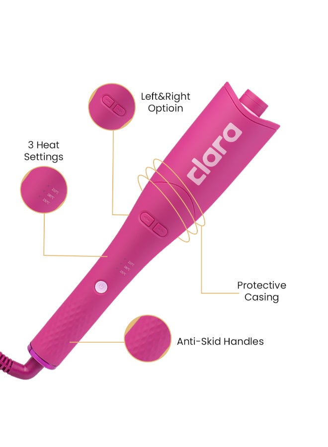 CLARA Autocurler , Automatic Hair Curling Iron | The Bestselling Game-Changer – Designed For Speed, Ease, And Effectiveness Pink - Image 3