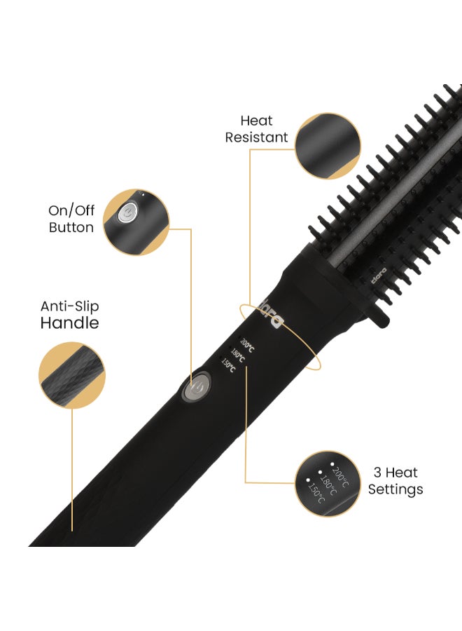 CLARA Slim Hot Brush, 3-In-1 Hairstyling For  Blowouts, Curls And Straight Hair,Two Functions, One Device Black - Image 3