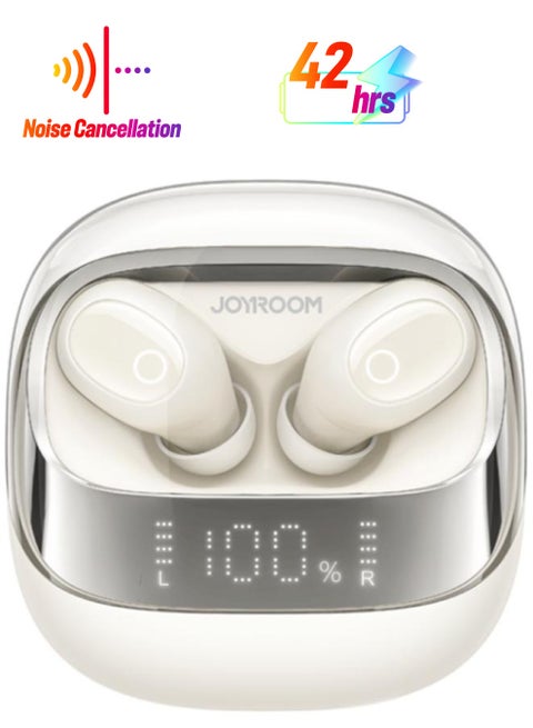 Joyroom Jdots Series JR-DB2 True Wireless Earphones Low Latency Bluetooth Headphones with Digital Display white