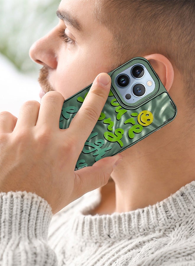 iPhone 13 Pro Max Case Cover Letter Phone Case Creative Soft Back New Design Shell Durable And Fashionable Case/You're Strong Enough To Face It All Green