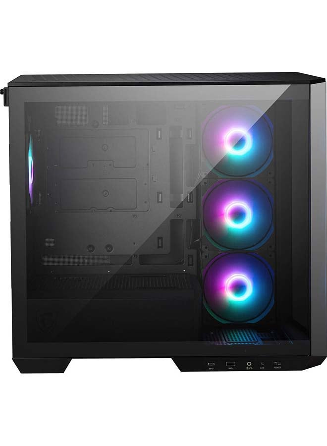 MSI MAG PANO M100R PZ Micro ATX Gaming Case, 270° Pano Temp Glass Panel, 4* aRGB Fans & Up to 360mm AIO, 1x 2.5"/3.5 Drive Bay, Support Back-Connect Motherboard, USB-/ USB-A, | 306-7G24R21-809 Black
