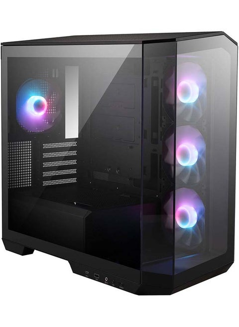 MSI MAG PANO M100R PZ Micro ATX Gaming Case, 270° Pano Temp Glass Panel, 4* aRGB Fans & Up to 360mm AIO, 1x 2.5"/3.5 Drive Bay, Support Back-Connect Motherboard, USB-/ USB-A, | 306-7G24R21-809 Black