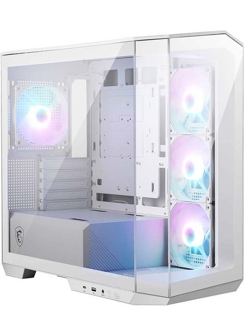 MAG PANO M100R PZ Micro ATX Gaming Case, 270° Pano Temp Glass Panel, 4* aRGB Fans & Up to 360mm AIO, 1x 2.5"/3.5 Drive Bay, Support Back-Connect Motherboard, USB-/ USB-A| 306-7G24W21-809 White