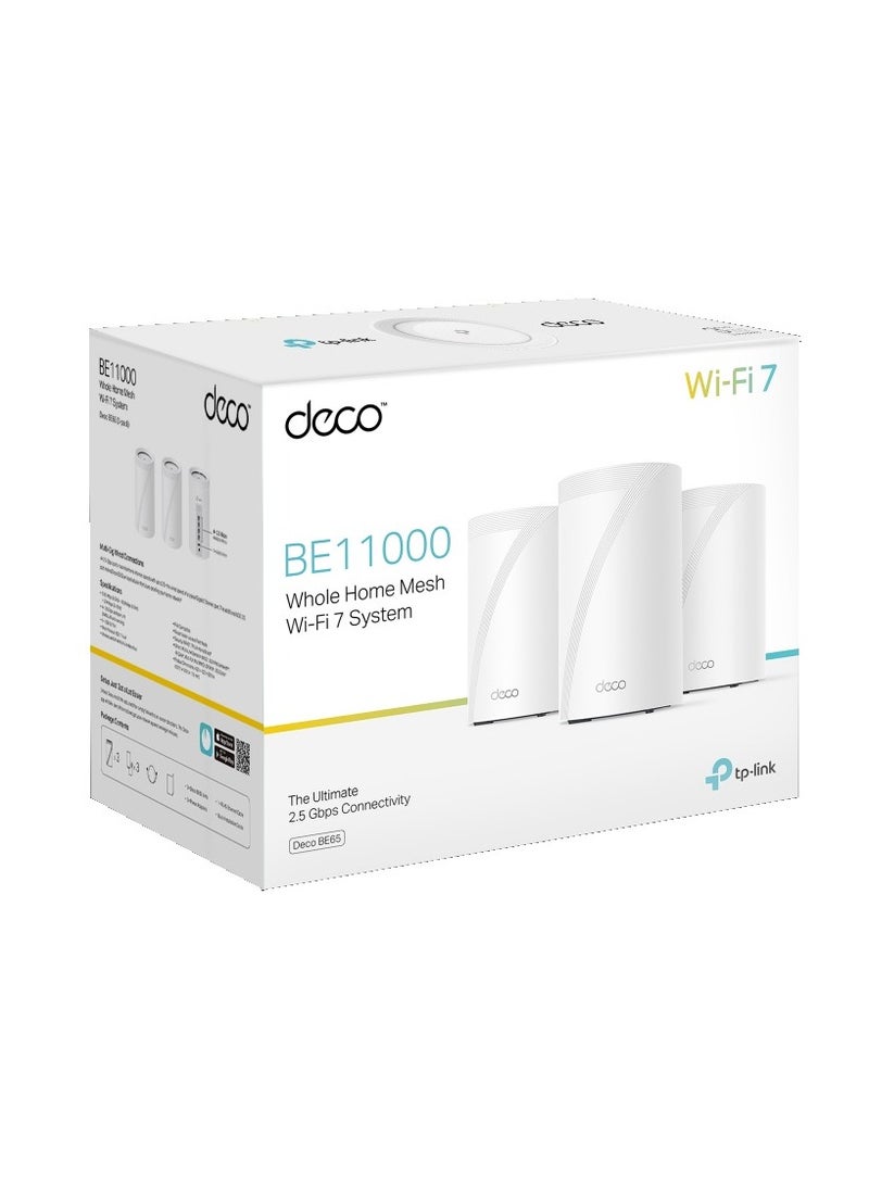 TP-LINK - Deco BE65 BE9300 Whole Home Mesh Wi-Fi 7 System (3-Pack) White White - Image 1