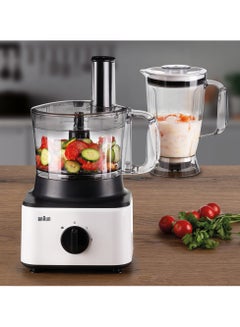 BRAUN Food Processor 8 in 1, 2 Speeds, Pulse Function, 2.1L Capacity, 1.8L Blender, Slicing and Grating disc, Dough, Ice Crusher Blade, 2.1 L 750 W FP 0132 White  - Image 3