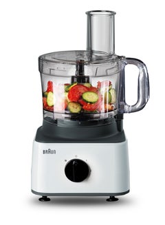 BRAUN Food Processor 8 in 1, 2 Speeds, Pulse Function, 2.1L Capacity, 1.8L Blender, Slicing and Grating disc, Dough, Ice Crusher Blade, 2.1 L 750 W FP 0132 White  - Image 4