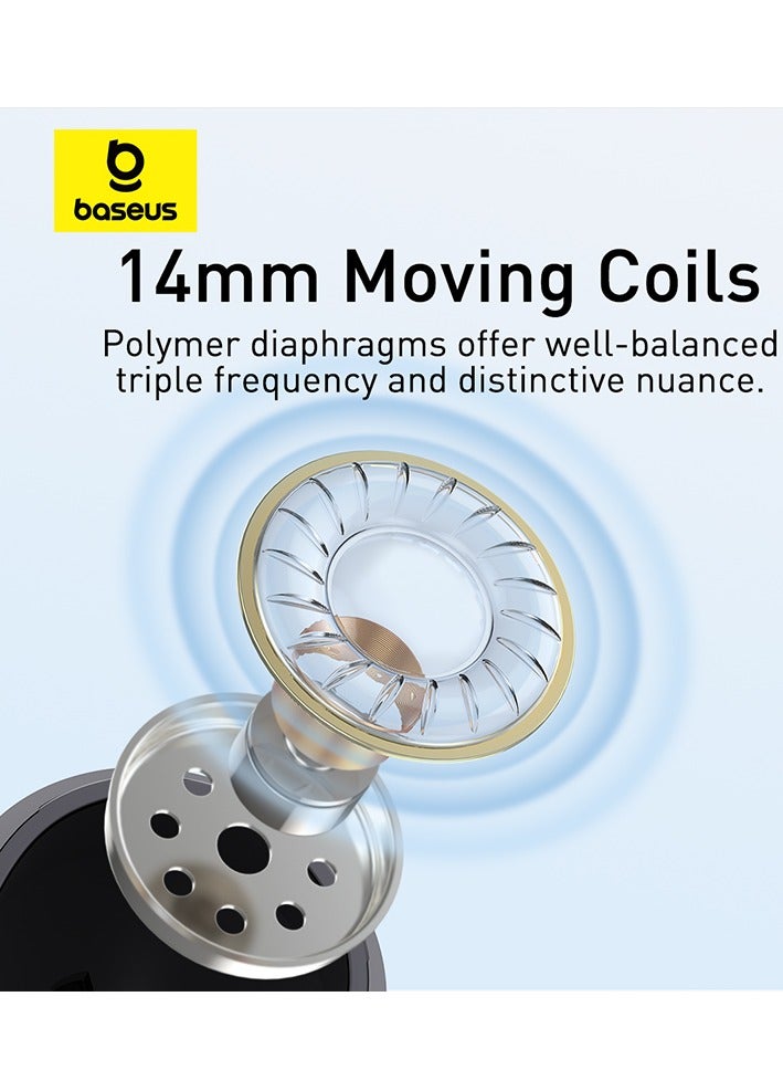 Baseus - Baseus CZ17 Wired Earphone with Type-C Port - Black Black - Image 1