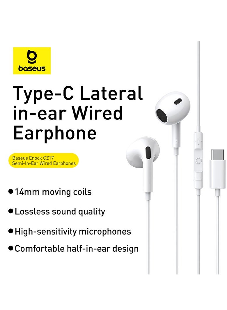 Baseus - Baseus CZ17 Wired Earphone with Type-C Port - White White - Image 1