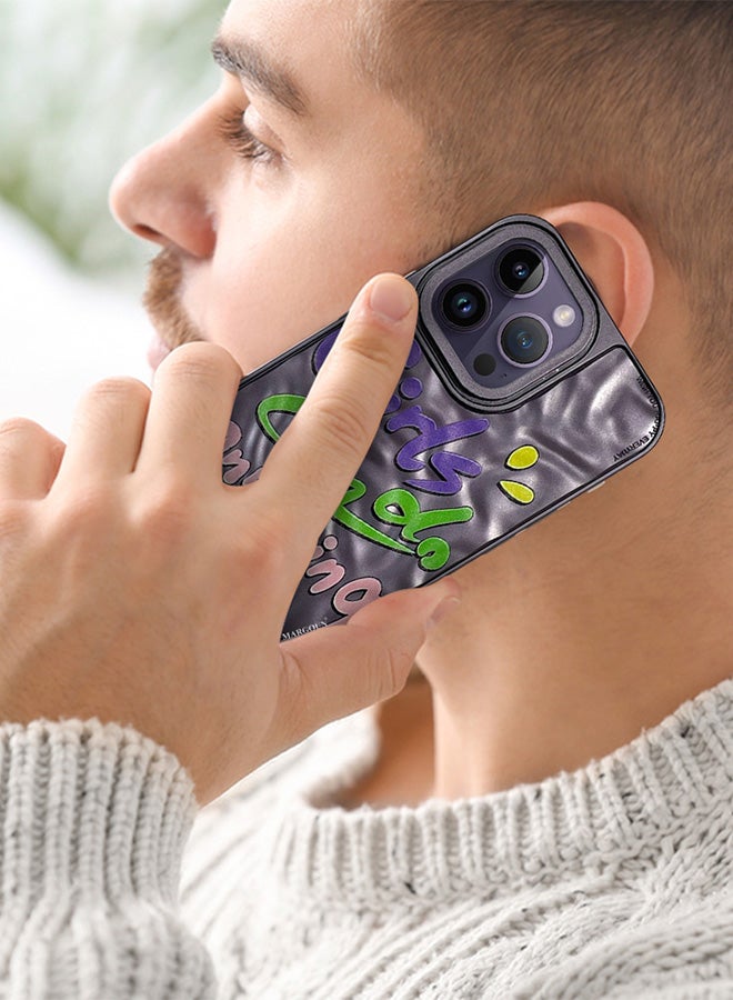 MARGOUN iPhone 14 Pro Max Case Cover Letter Phone Case Creative Soft Back New Design Shell Durable And Fashionable Case/Girls Can Do anything Purple - Image 2