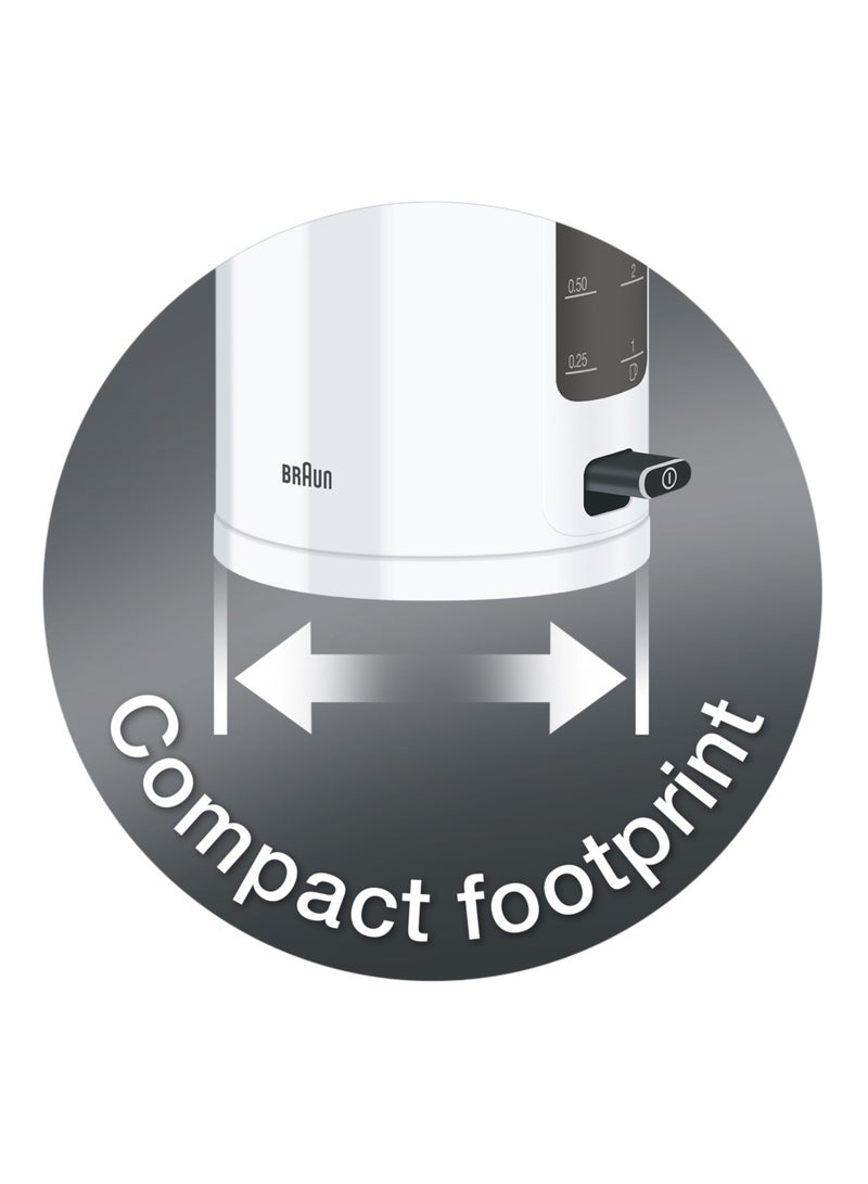 BRAUN - PurEase Water Kettle, Fast boiling, 3-Ways protection 1 L 2200 W WK 3000 WH White - Image 1