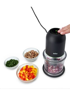 BRAUN MultiPractic 3 Chopper 500 ml bowl, 2 speeds, 1 push control, Quad blade, Ice crush, Mayonnaise attachment, Mini spatula, BPA free 500 ml 500 W CH 3013 BK, CH 3011 BK Black  - Image 3