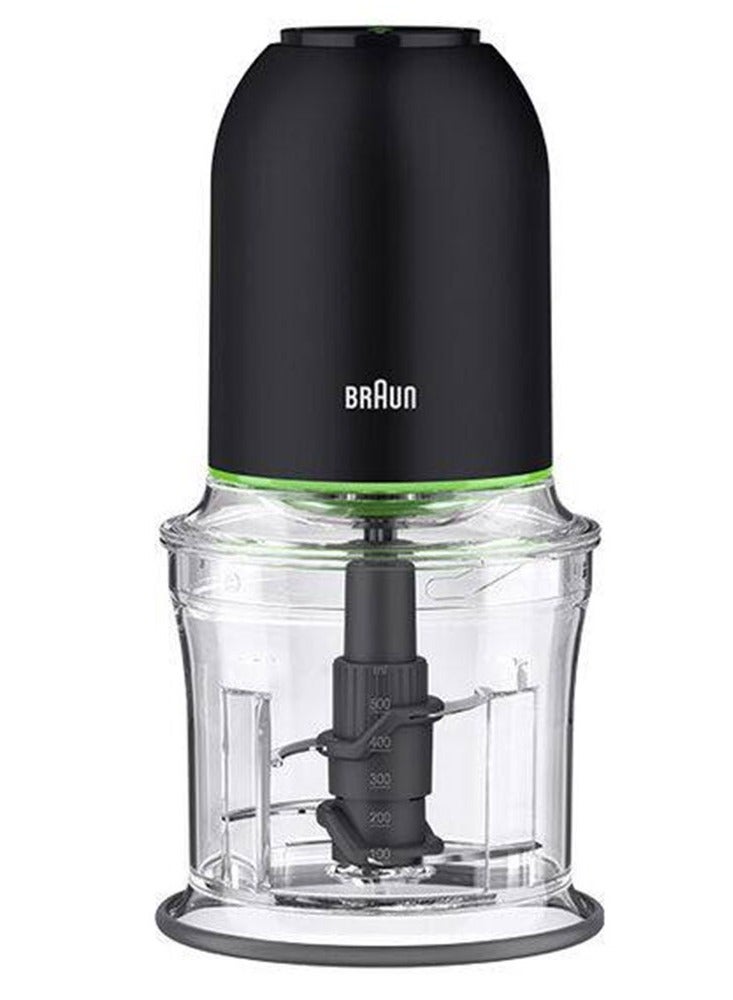 BRAUN - MultiPractic 3 Chopper 500 ml bowl, 2 speeds, 1 push control, Quad blade, Ice crush, Mayonnaise attachment, Mini spatula, BPA free 500 ml 500 W CH 3013 BK, CH 3011 BK Black - Image 1
