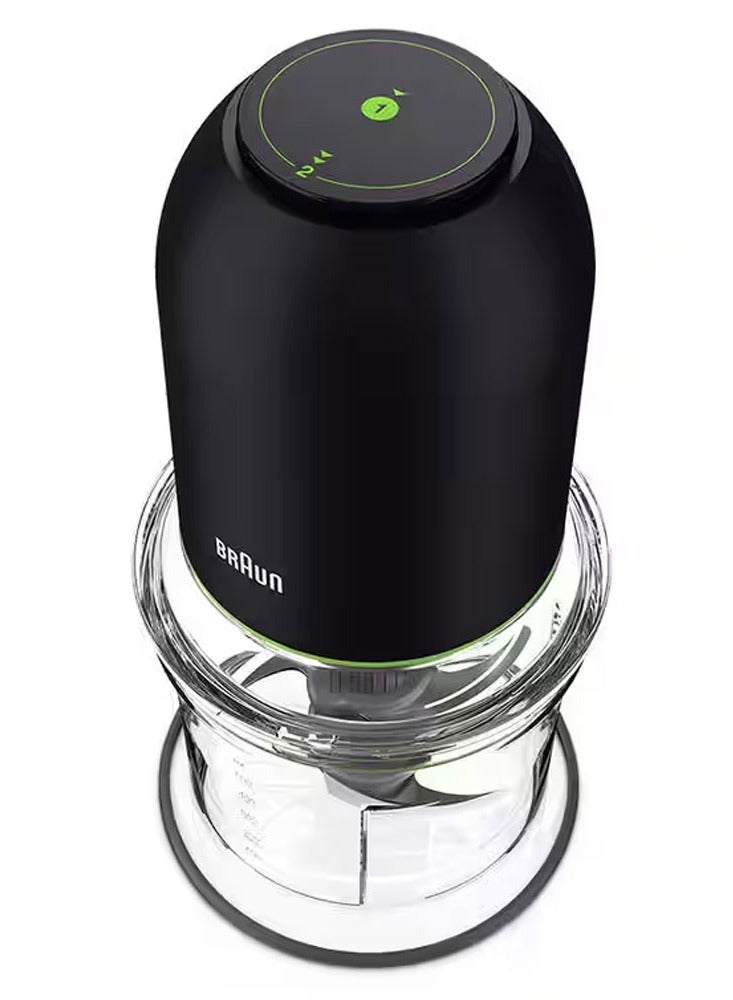 BRAUN - MultiPractic 3 Chopper 500 ml bowl, 2 speeds, 1 push control, Quad blade, Ice crush, Mayonnaise attachment, Mini spatula, BPA free 500 ml 500 W CH 3013 BK, CH 3011 BK Black - Image 1