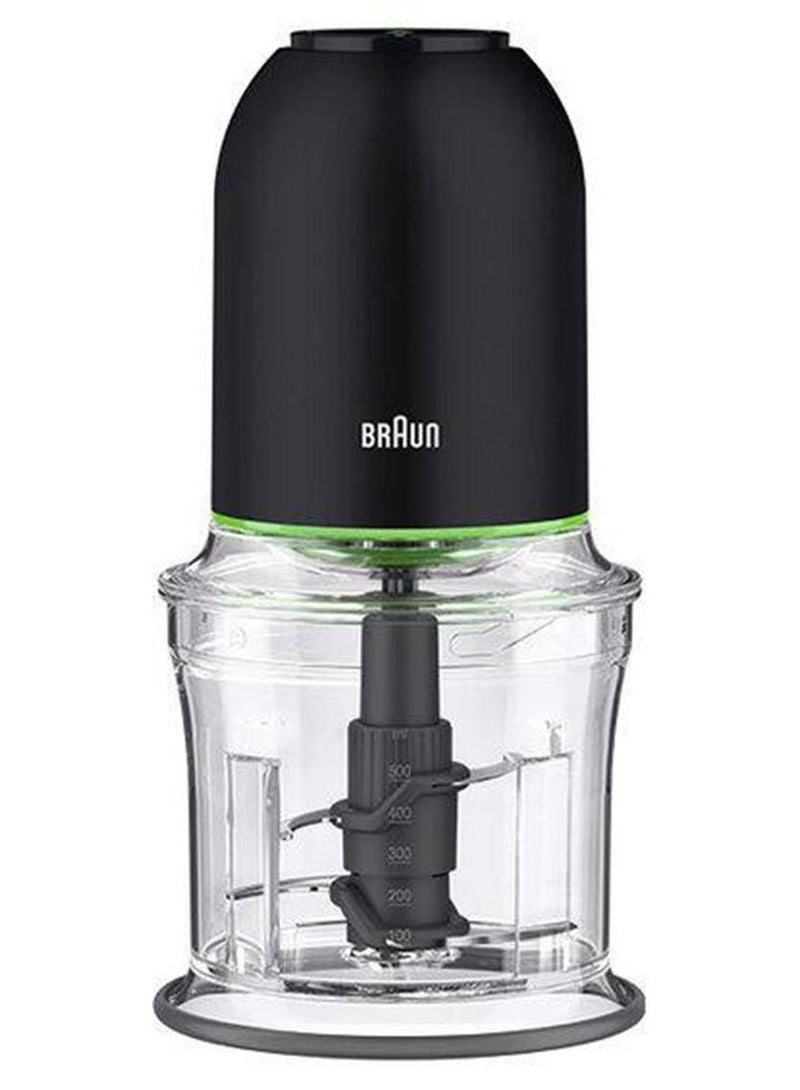 براون مفرمة MultiPractic 3 سعة 500 مل، سرعتان، تحكم بضغطة واحدة، شفرة رباعية، سحق الثلج، ملحق المايونيز، ملعقة مسطحة صغيرة، خالية من مادة BPA 500 ml 500 W CH 3013 BK, CH 3011 BK - Image 1