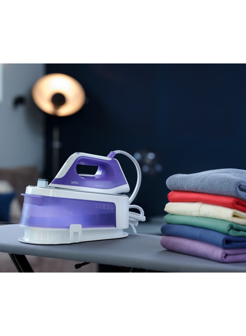 BRAUN - CareStyle 1 Steam Generator Iron, World’s first FreeGlide3D soleplate 1.5 L 2200 W IS 1014 ‎White / Violet - Image 1