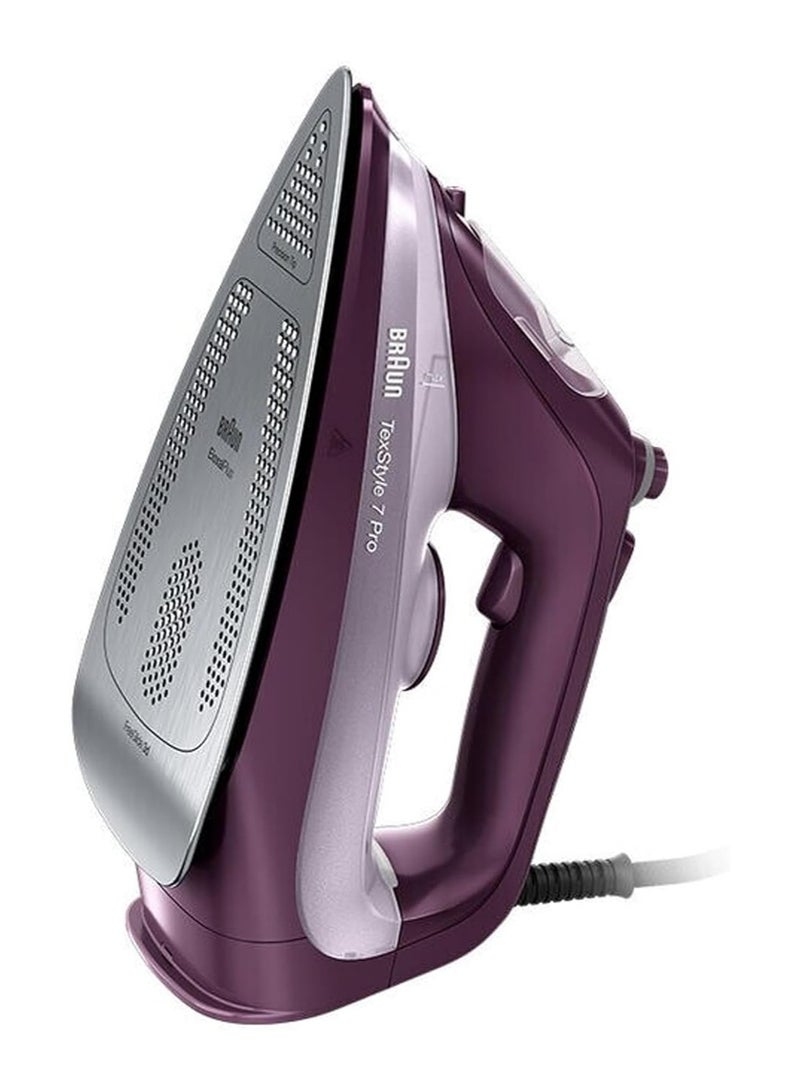 BRAUN TextStyle 7 Pro Steam Iron, first 3D BackGlide soleplate, 300ml Tank, Auto Shut off, Precision Tip, Anti-Drip Iron 300 ml 3100 W SI 7181 VI Violet - Image 2