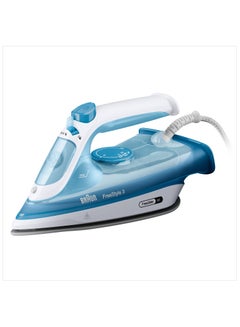 BRAUN FreeStyle 3 Steam Iron with 3D FreeGlide Technology, SuperCeramic Sole, Ultimate FastClean, Automatic Shut-Off, Tank 270 ml 2400 W FI 3144 BL ‎Blue  - Image 1