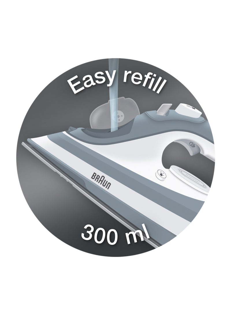 براون مكواة بخار TexStyle 5، تقنية FreeGlide 3D، طلاء SuperCeramic، طرف دقيق، مقاومة للتنقيط، سعة المياه - Image 5