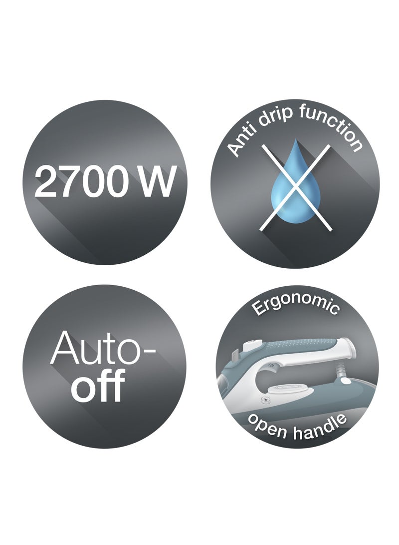 براون مكواة بخار TexStyle 5، تقنية FreeGlide 3D، طلاء SuperCeramic، طرف دقيق، مقاومة للتنقيط، سعة المياه - Image 4
