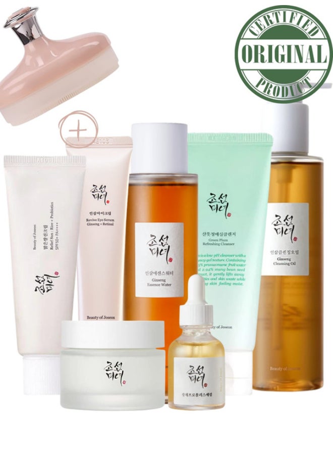 Beauty of Joseon - Optimal Collection for Glowing Skin Cleansing Oil Cleansing Foam Essence Water Revive Eye Serum Glow Serum Dynasty Cream Sunscreen Rice Probiotics SPF50+ PA++++ 560grams - Image 1