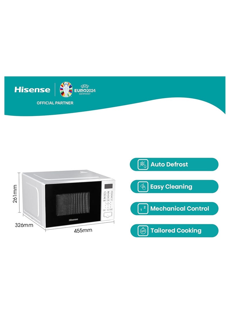 Hisense - Digital Solo Microwave Oven  Automatic Defrost, 9 Auto Cook Menus, Clock & Timer, Easy Clean 20 L 700 W H20MOWS4 White - Image 1